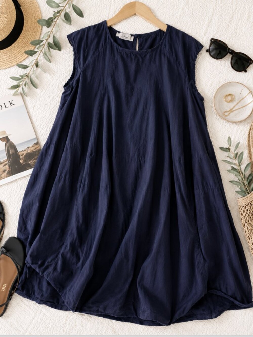 Baci Navy Blue Oversized Swing Dress Size M
